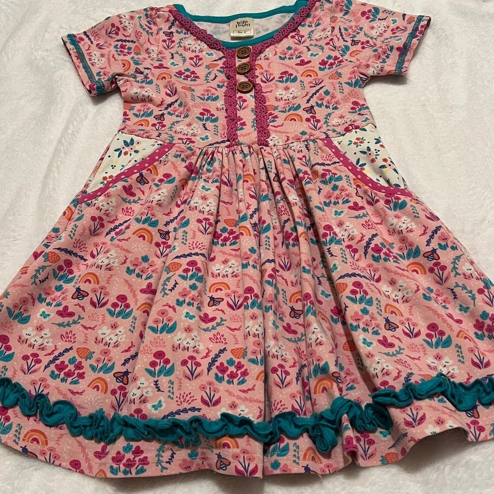 Wildflowers Size 4 Dress Happy Dress Pink Wild Flowers